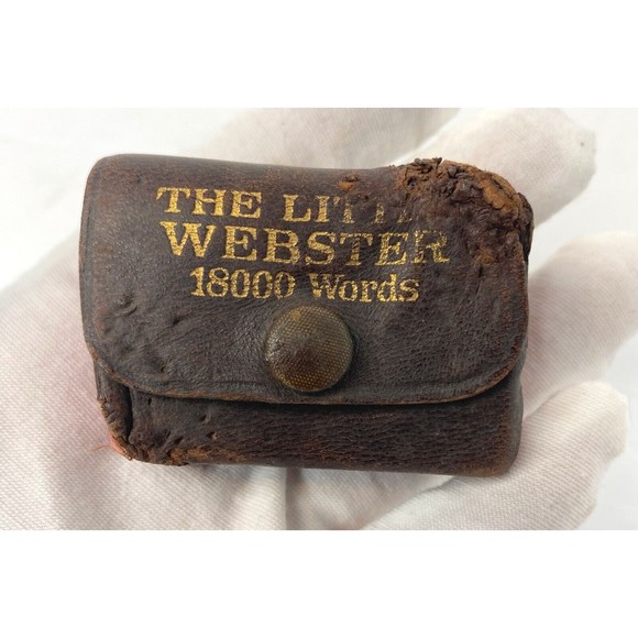 Vintage Miniature Webster's Dictionary Leather, 1800 Words, Miniature Dictionary - Picture 1 of 16